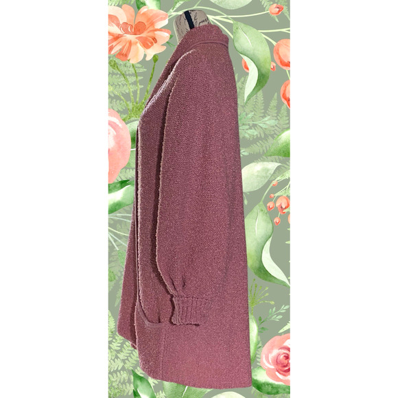 Sideffects Vintage Womens XL Rose Coastal Popcorn Pockets Cardigan Sweater - Picture 5 of 5